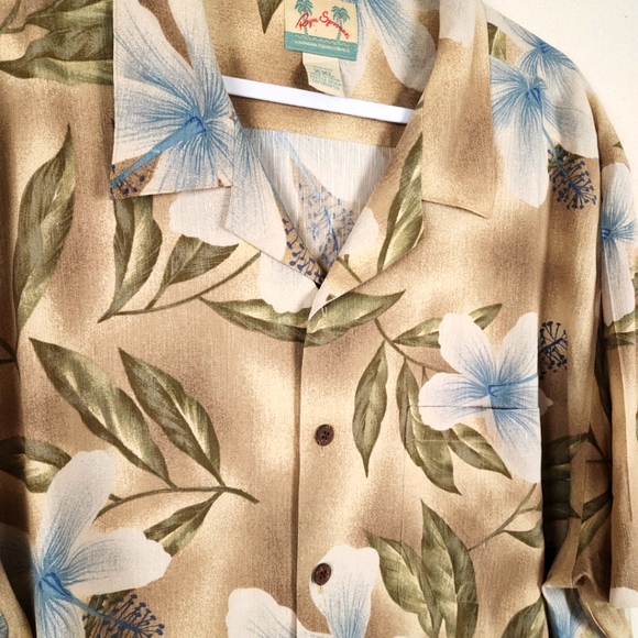 Reyn Spooner Sz XXL Regency Silk Jacquard Hawaiian Floral Shirt Men's Gorgeous - Picture 2 of 3